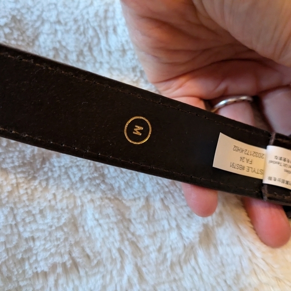 J.CREW Espresso Classic belt in croc-embossed leather NEW Size M - Picture 6 of 15